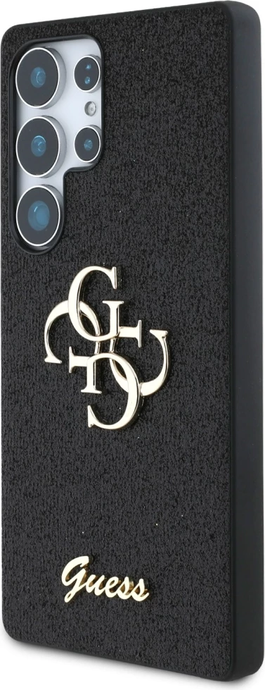 Mbështjellës Guess Fixed Glitter Big 4G Metal Logo për Samsung Galaxy S25 Ultra, i zi