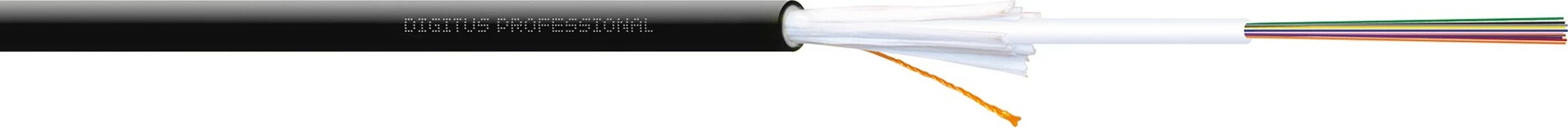 Kabëll fibër optik Digitus OM3, 12 fibra, 1m, LSZH, zi