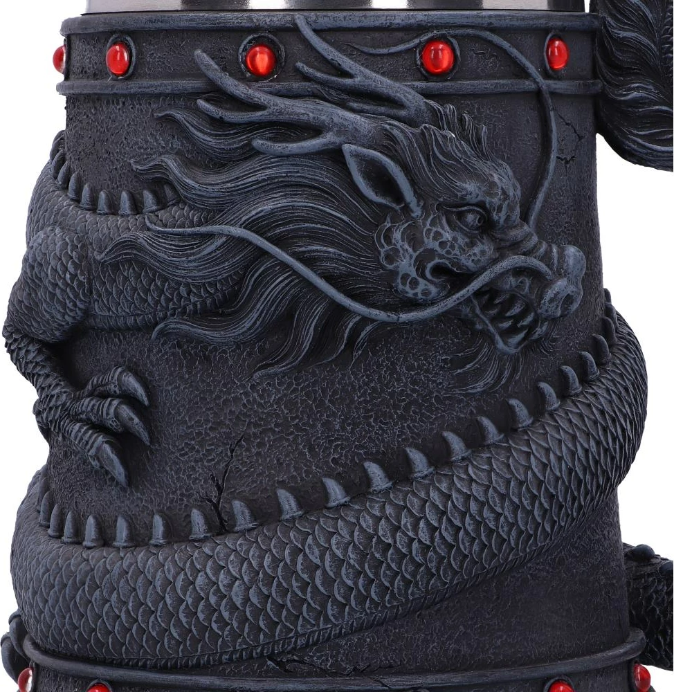 Kupë Nemesis Now Dragon Coil 16 cm, e zezë