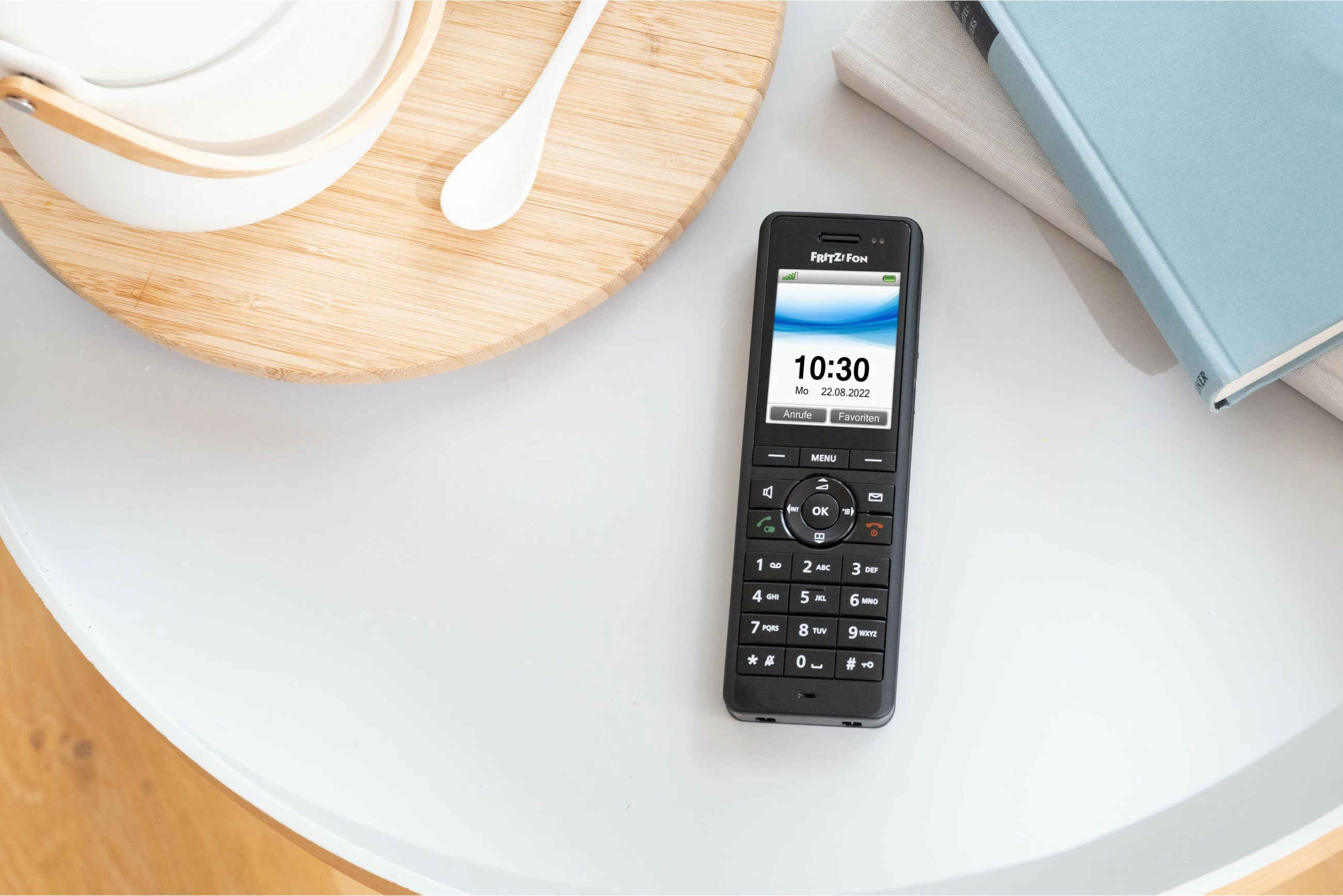 Telefon DECT AVM FRITZ!Fon X6, Mbajtës pa tel, 300 kontakte, E zezë