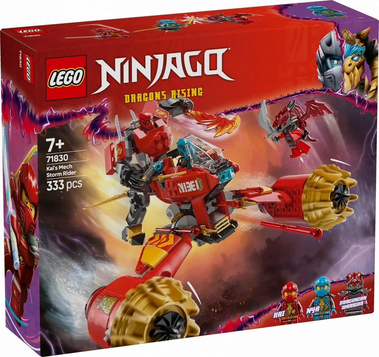 Set ndërtimi LEGO Ninjago Storm Rider Mech Kai 71830, 333 pjesë