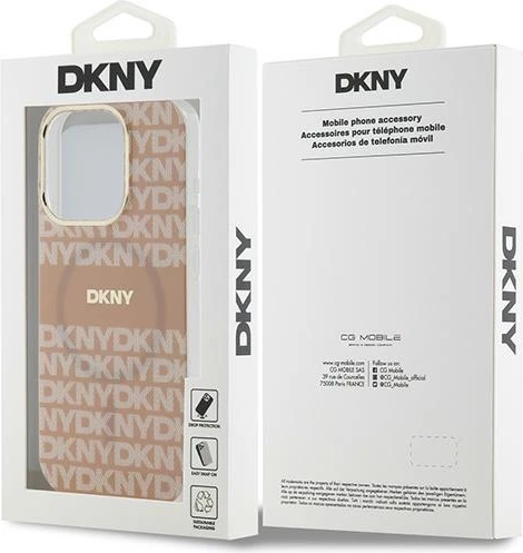 Mbështjellës DKNY IML Mono & Stripe MagSafe për iPhone 13 Pro / 13, Rozë