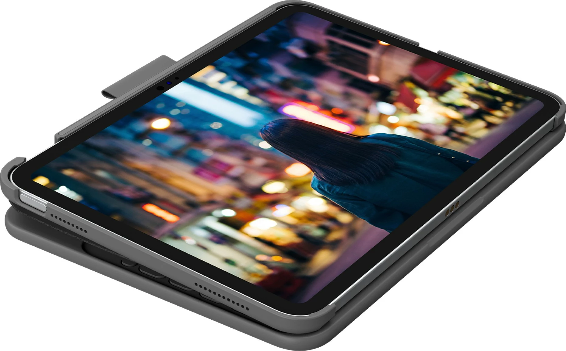 Tastierë wireless Logitech për iPad (10th gen), QWERTZ, Swiss, Bluetooth, Oxford Grey