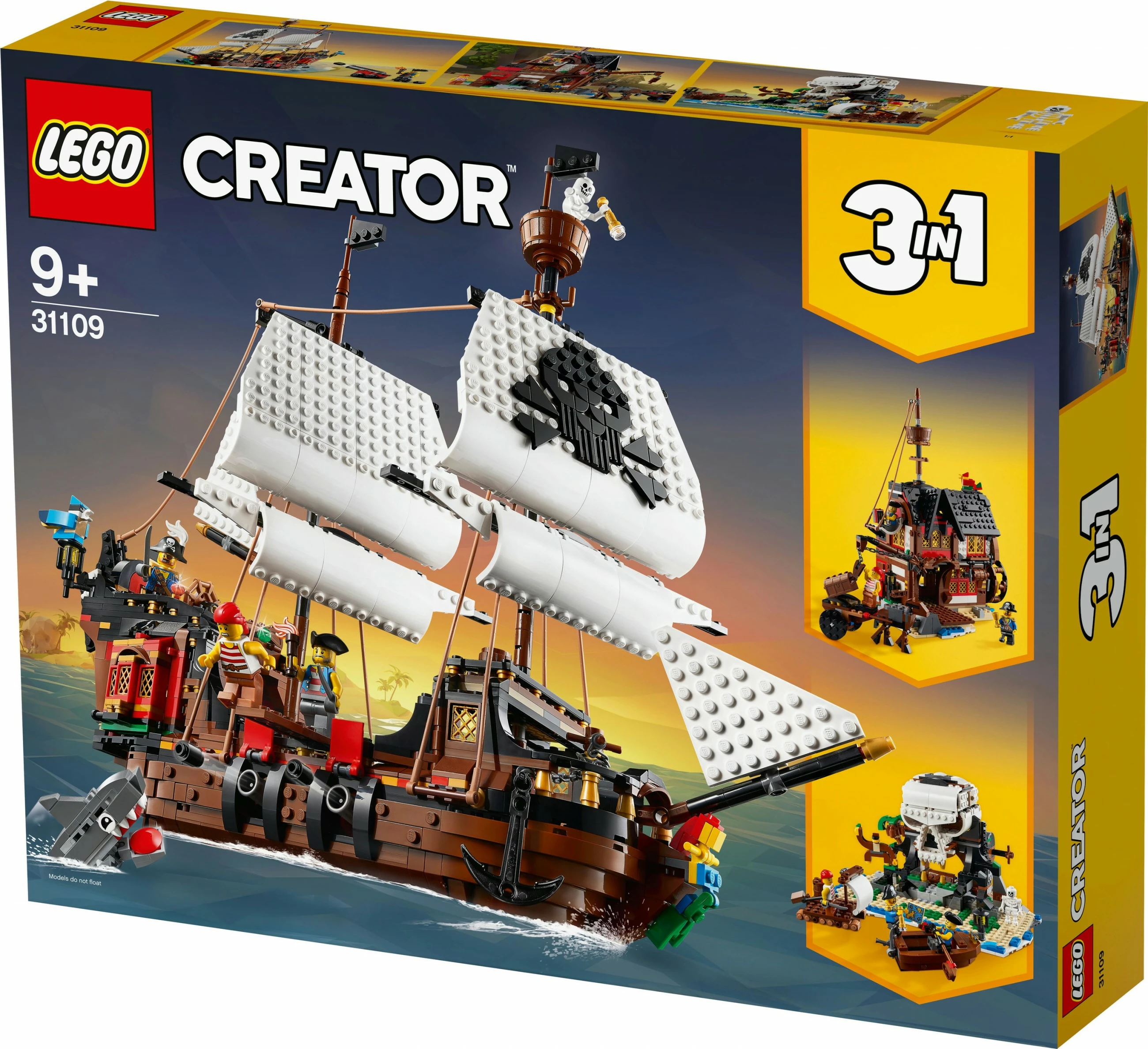 Set ndërtimi LEGO Creator Pirate Ship, 1264 pjesë, plastikë, shumëngjyrëshe