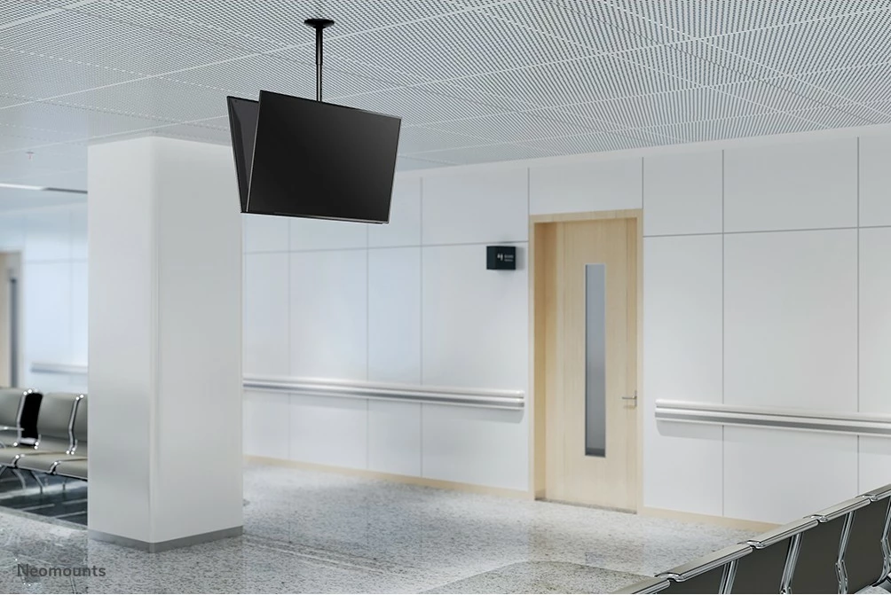 Mbajtëse tavani për dy ekrane Neomounts FPMA-C340DBLACK, 32-75 inç, rregullim lartësie, e zezë