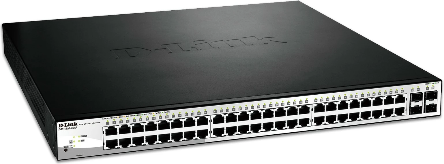 Switch D-Link DGS-1210-52MP, Managed, L2, Gigabit Ethernet, PoE