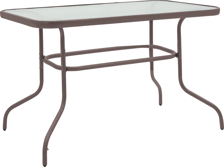 Tavolinë me karrige, 5 pjesë, Valor-Calan,, metal, ngjyrë kafe, 110x60x70cm