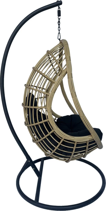 Karrige varëse Cungo me bazë metali - ratan gri 125x105x195cm