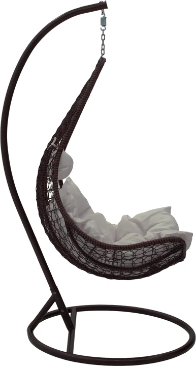 Lëkundëse varëse Soleil, metal, kafe, jastëk bezhë, 103x83x200cm