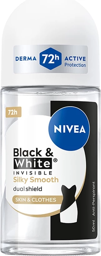 Deodorant roll-on për femra Nivea Black & White Invisible Silky Smooth 50ml