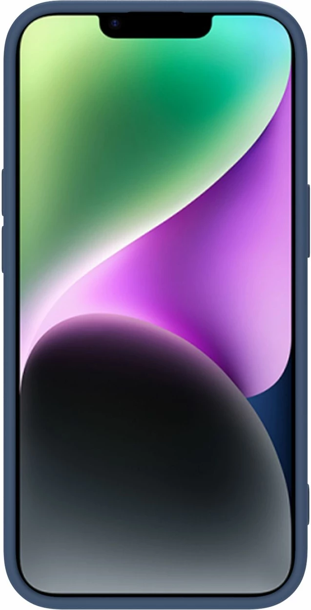 Mbështjellës Nillkin CamShield Silky Silicone për iPhone 14 Plus, me kapak kamere, Kaltër