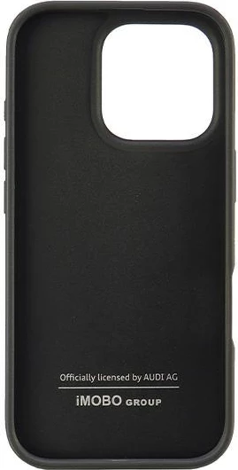 Mbështjellës Audi për iPhone 16 Pro 6.3", lëkurë sintetike, i zi, hardcase