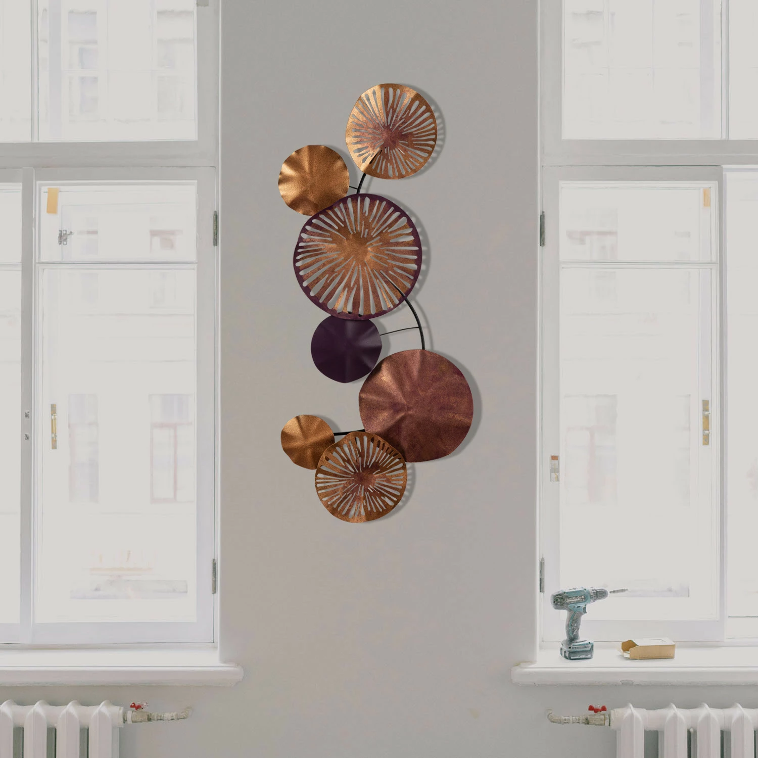 Aksesor dekorativ metalik për mur, Wallity Astrid, CH102-2