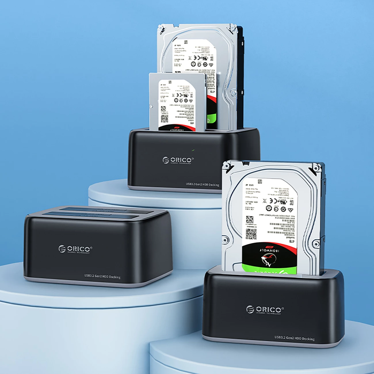 Stacion docking Orico 6819C3 për HDD/SSD 2.5"/3.5", USB-C, 10Gbps, i zi