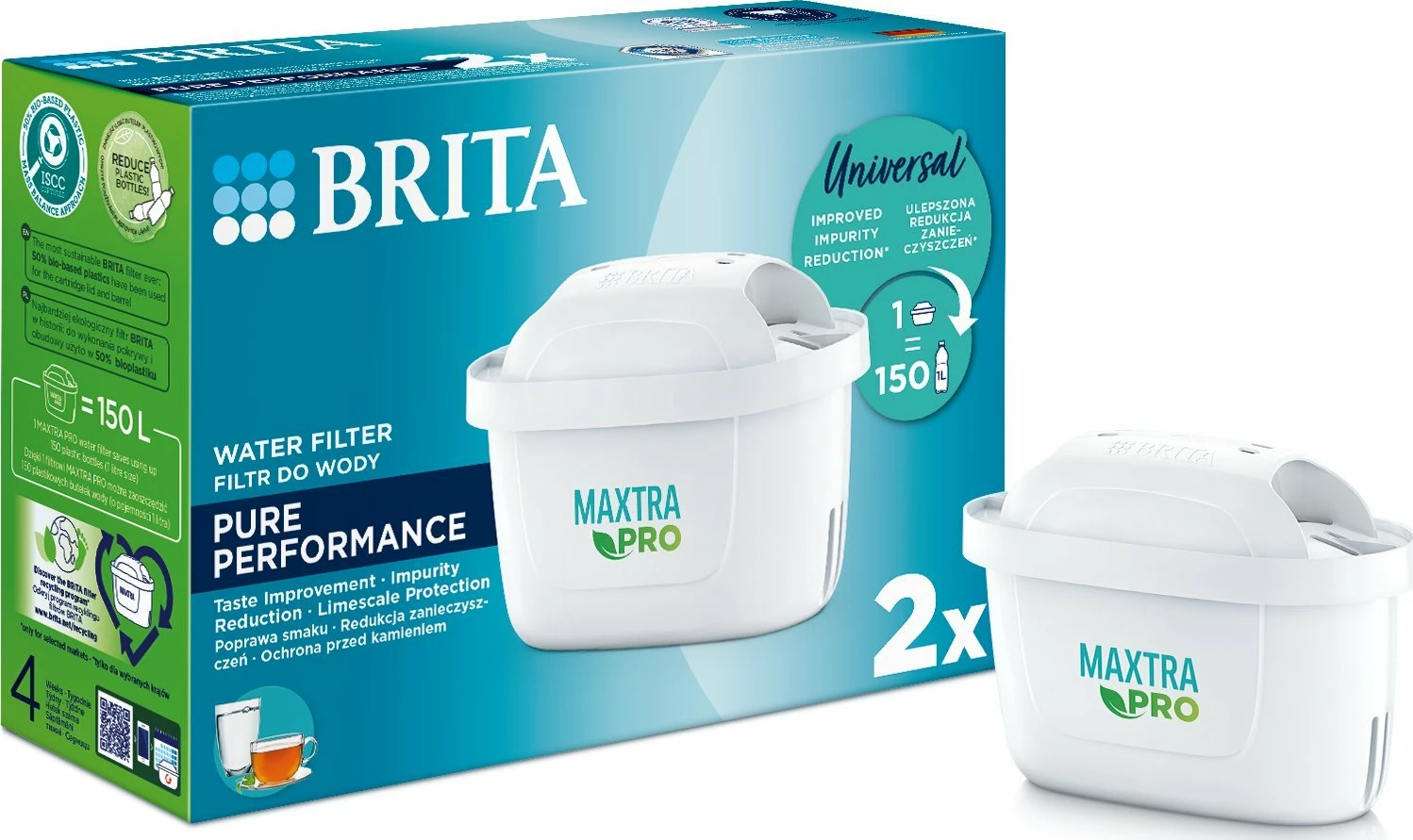 Kartrixh filtri uji Brita MAXTRA PRO Pure Performance 150 L, set 2 copë