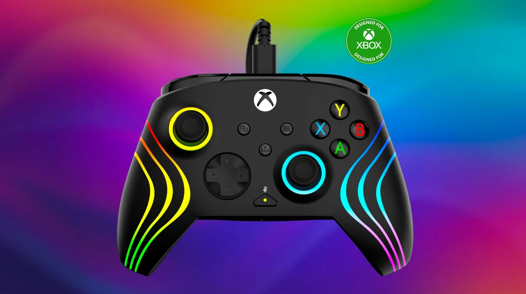 Kontroller me kabllo Turtle Beach Afterglow Wave për Xbox/PC, RGB, i zi