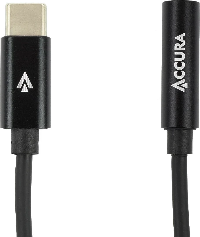 Adapteri Accura USB-C në miniJack, ngjyrë e zezë