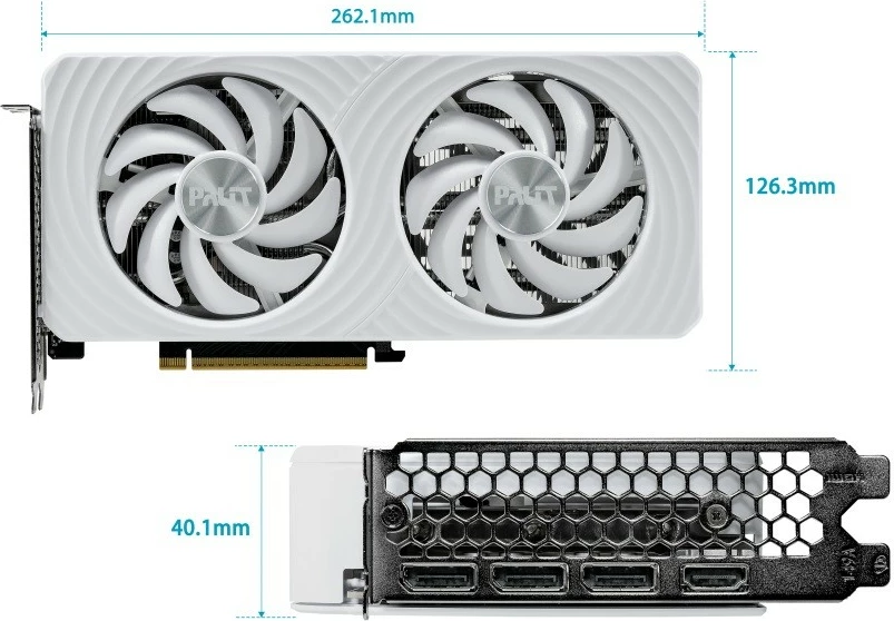 Kartelë grafike Palit GeForce RTX 5060 Ti WHITE OC, 8GB GDDR7, 128bit, 3DP/HDMI, e bardhë