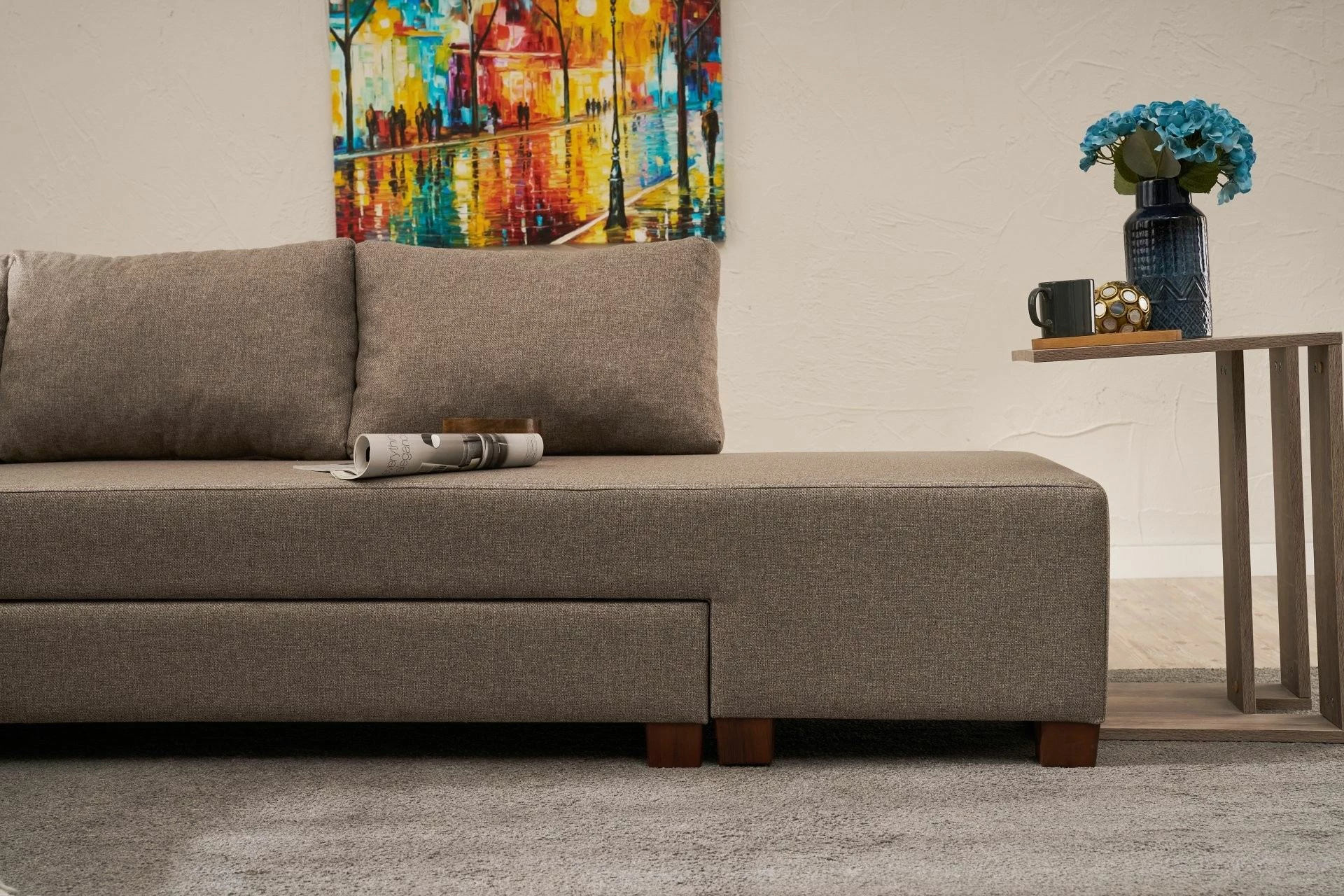 Kënd-sofë krevati Atelier del Sofa, Aly Arzilla, kënd i djathtë, ngjyrë kafe