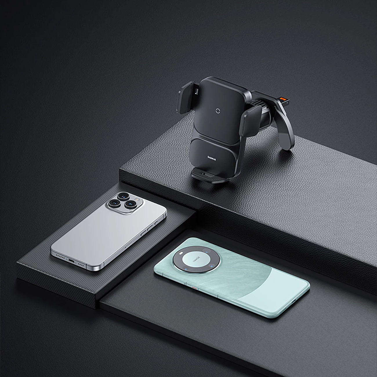 Mbajtës automatik Baseus Wisdom CGZX000001 me karikues wireless 15W, për grilë, i zi