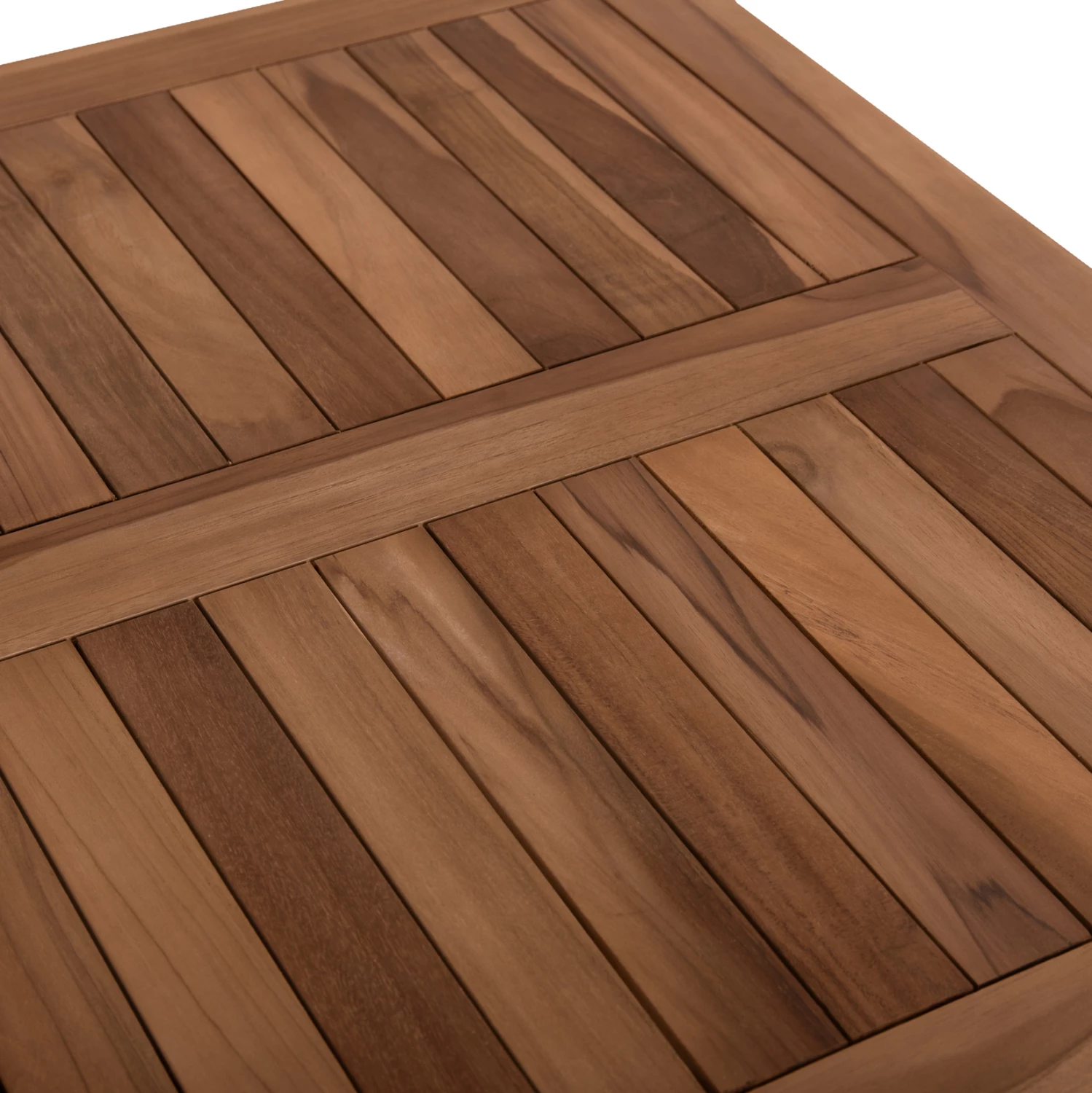 Tavolinë katrore për ngrënie jashtë, e palosshme, dru teak, ngjyrë natyrale, KENDALL FH9544, 80x80x75 cm