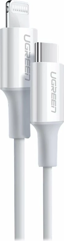 Kabllo Ugreen USB-C në Lightning 1m, e bardhë