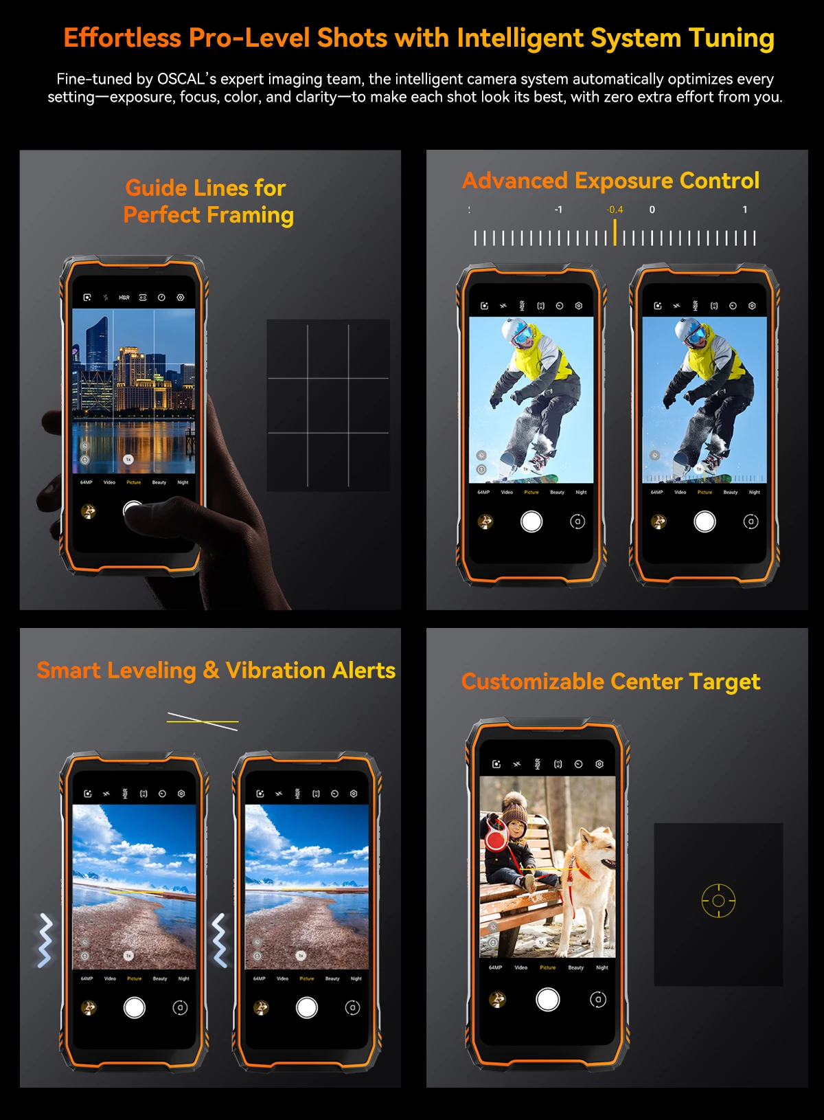 Celular rugged Oscal Tank 1 16GB RAM + 512GB 5G 20000mAh, i zi