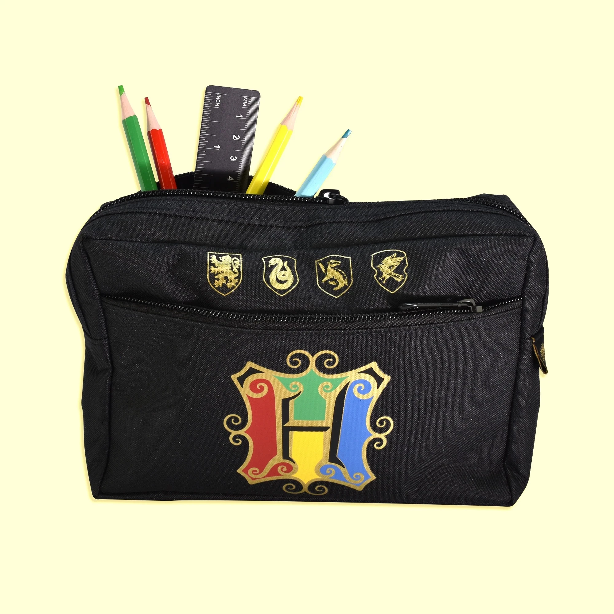 Peresnicë Blue Sky Harry Potter Crest Multi Pocket, 2 ndarje, najlon 600D, e zezë