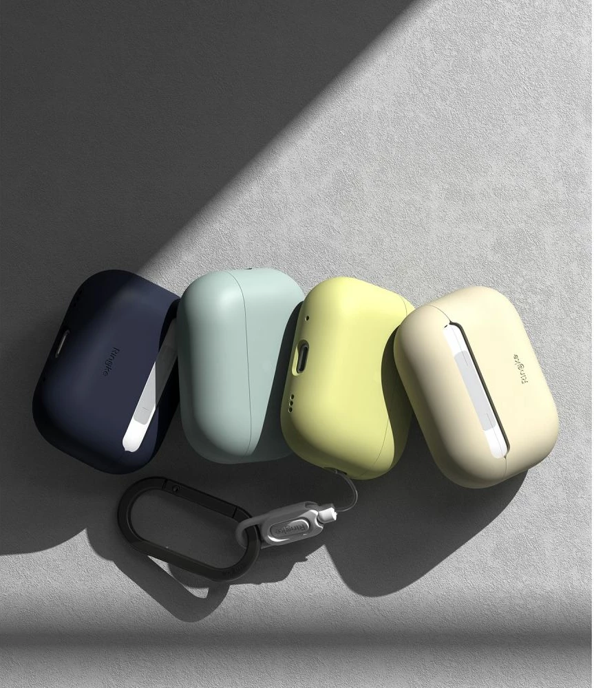 Mbështjellës Ringke për AirPods Pro/Pro 2, Silikon, i gjelbër, me karabiner
