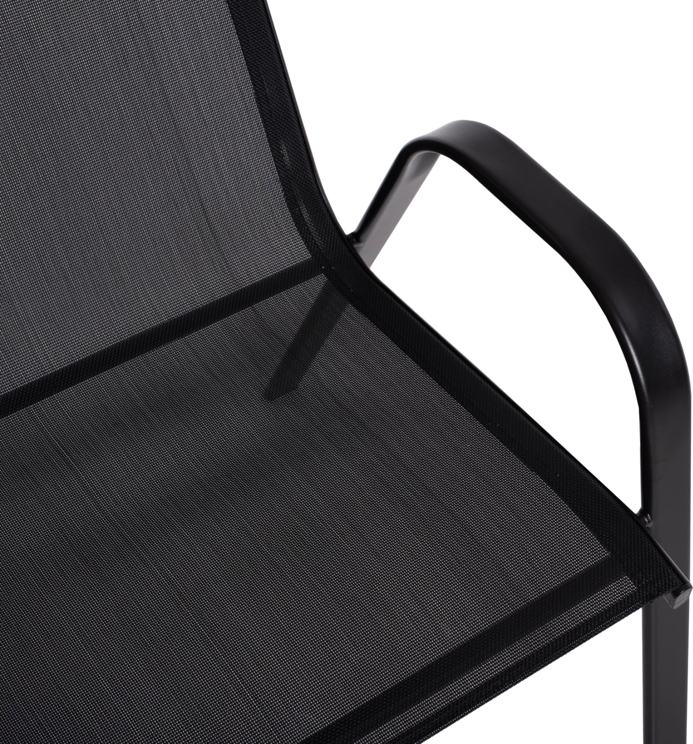 Karrige për jashtë LEON FH5000.03, metal i zi-tekstilene e zezë, 55x77x95H cm