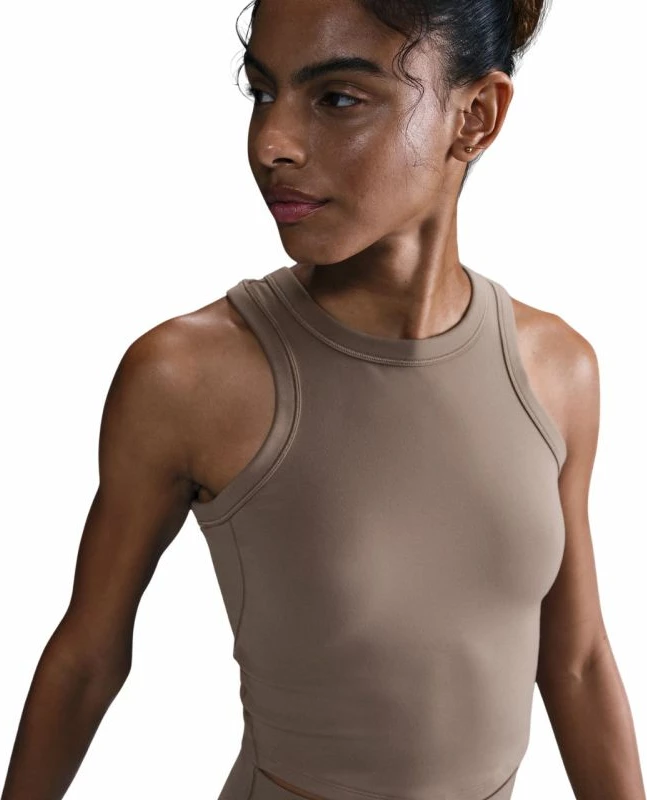 Maicë crop për femra Nike, bezhë