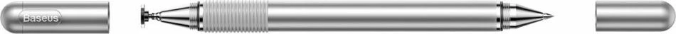 Stilus Baseus Golden Cudgel 2-n-1 me laps, për ekrane kapacitive, pa bateri, argjend