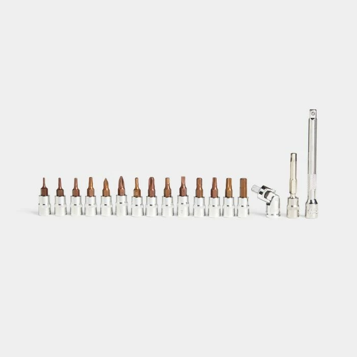 Set veglash për biçikletë VonHaus 3500240, çelës dinamometrik 1/4\" 2–20 Nm, 19 copë, portokalli/gri