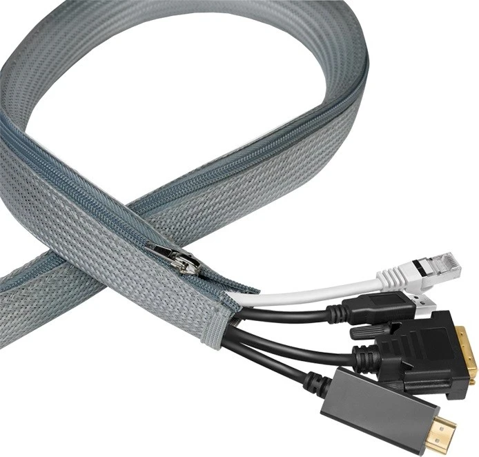 Shirit elastik për organizimin e kabllove LogiLink, 2.0m x 50mm, gri