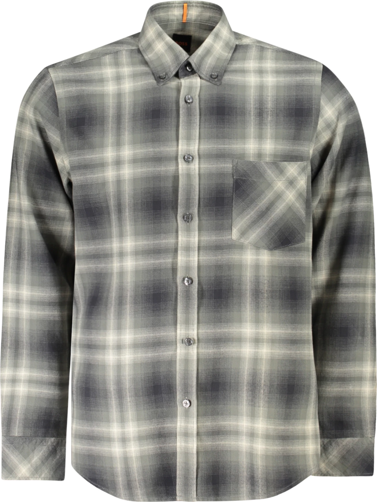 Këmishë për meshkuj BOSS, me mëngë të gjata, gjelbër