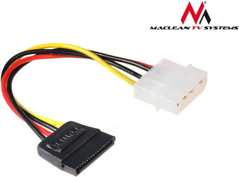 Adapter rryme Maclean MCTV-633 Molex në SATA 0.15 m multikolor