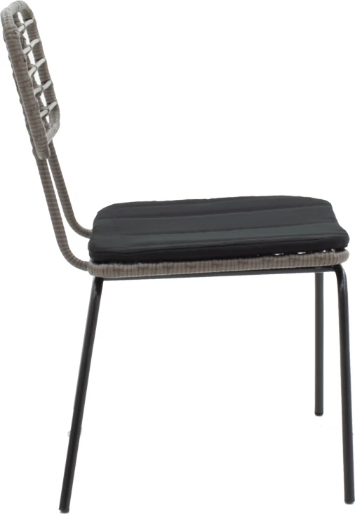 Tavolinë me karrige për terasë Naoki-Kliton A, metal i zi, alumin antracit, set prej 5 pjesësh, 150x80x74cm