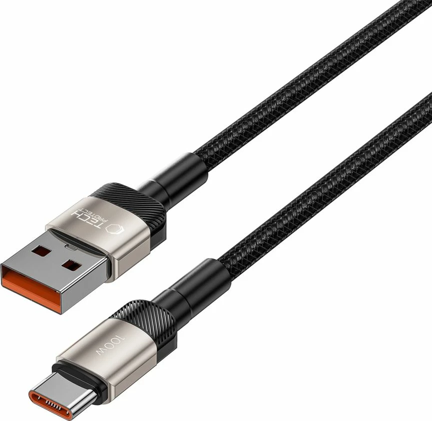 Kabllo Tech-Protect UltraBoost Evo, USB-C në USB-A, 2m, 100W, Titanium