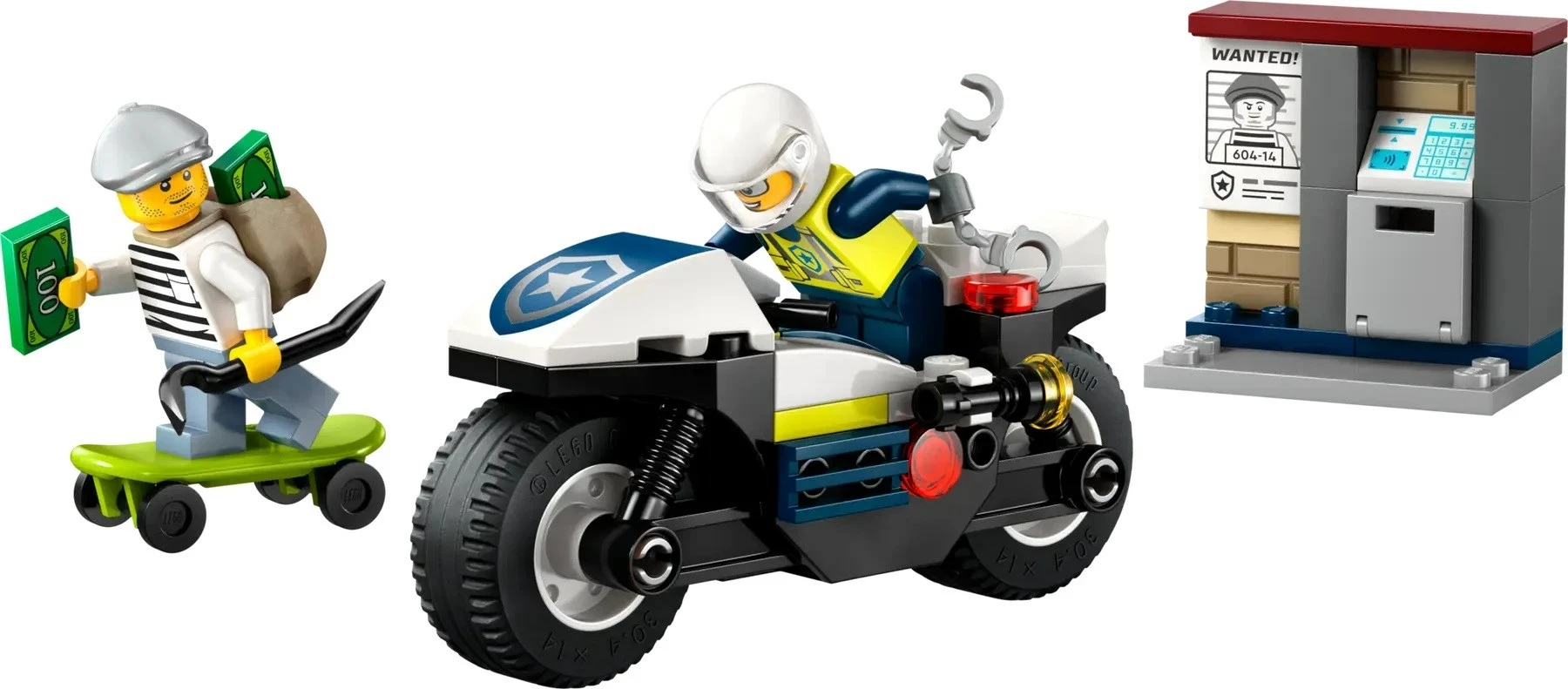 Set LEGO CITY 60455 Ndjekje me motor të policisë, 65 pjesë