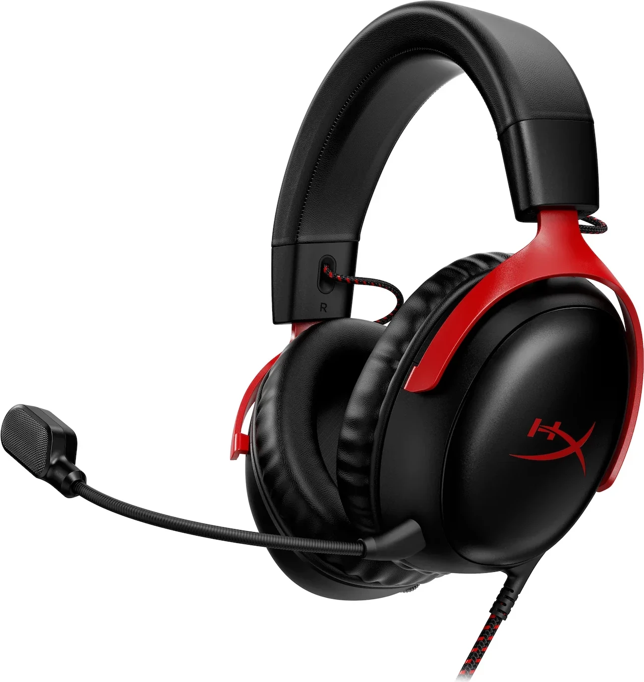 Kufje gaming HyperX Cloud III, drejtues 53 mm, mikrofon anulim zhurme 10 mm, shumëplatformëshe, Black-Red