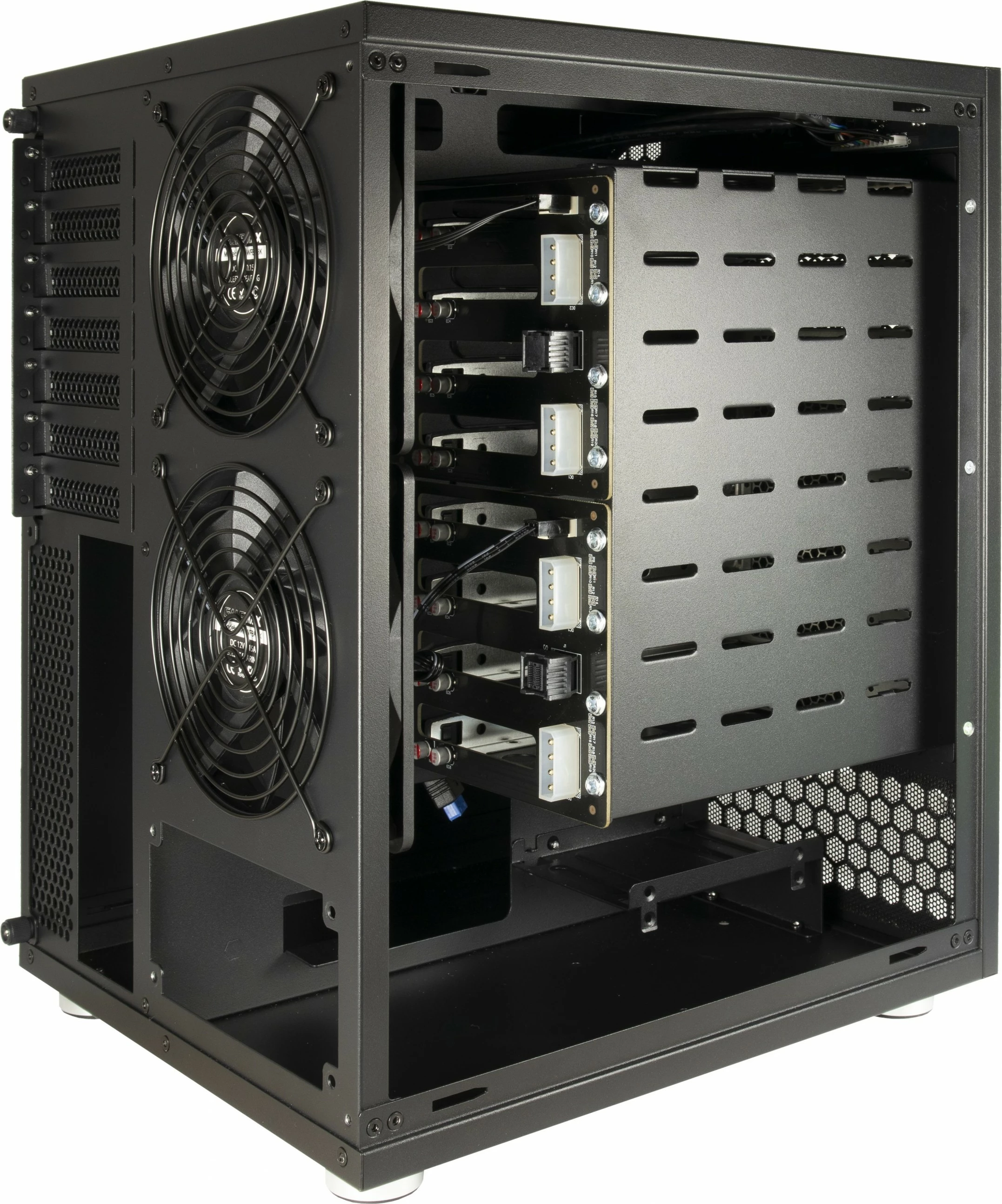 Kasë Inter-Tech NAS-8, 8 vende, PCI Express, Hot-swap, e zezë