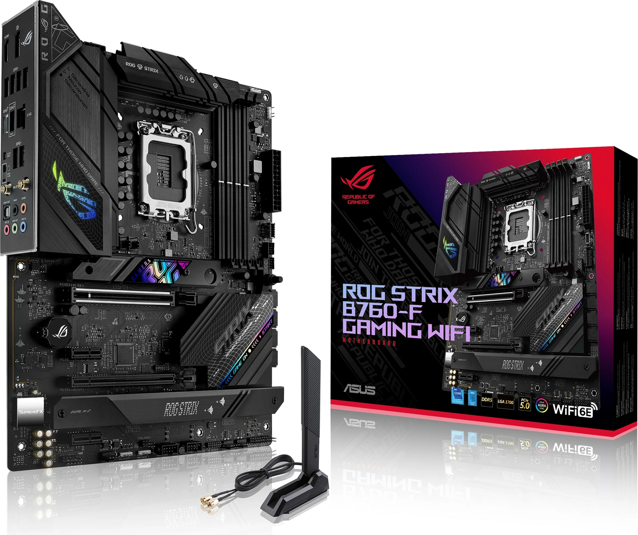 Pllakë amë ASUS ROG STRIX B760-F GAMING WIFI, Intel, LGA 1700, DDR5, e zezë