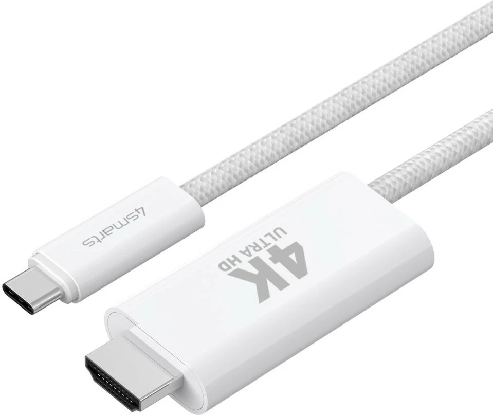 Kabllo USB-C në HDMI 4smarts 540957, 2 m, e bardhë