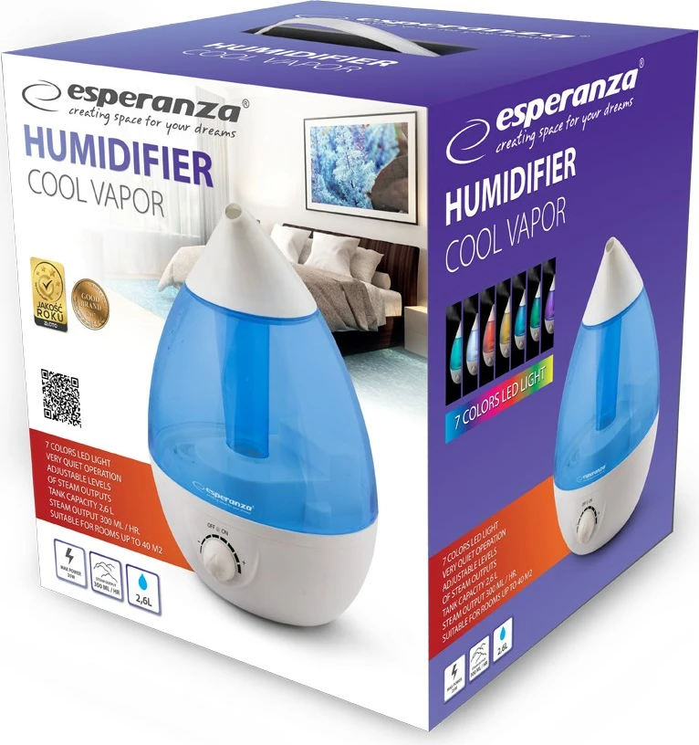 Lagështues ajri Esperanza EHA005, 2.6L, i bardhë/i kaltër