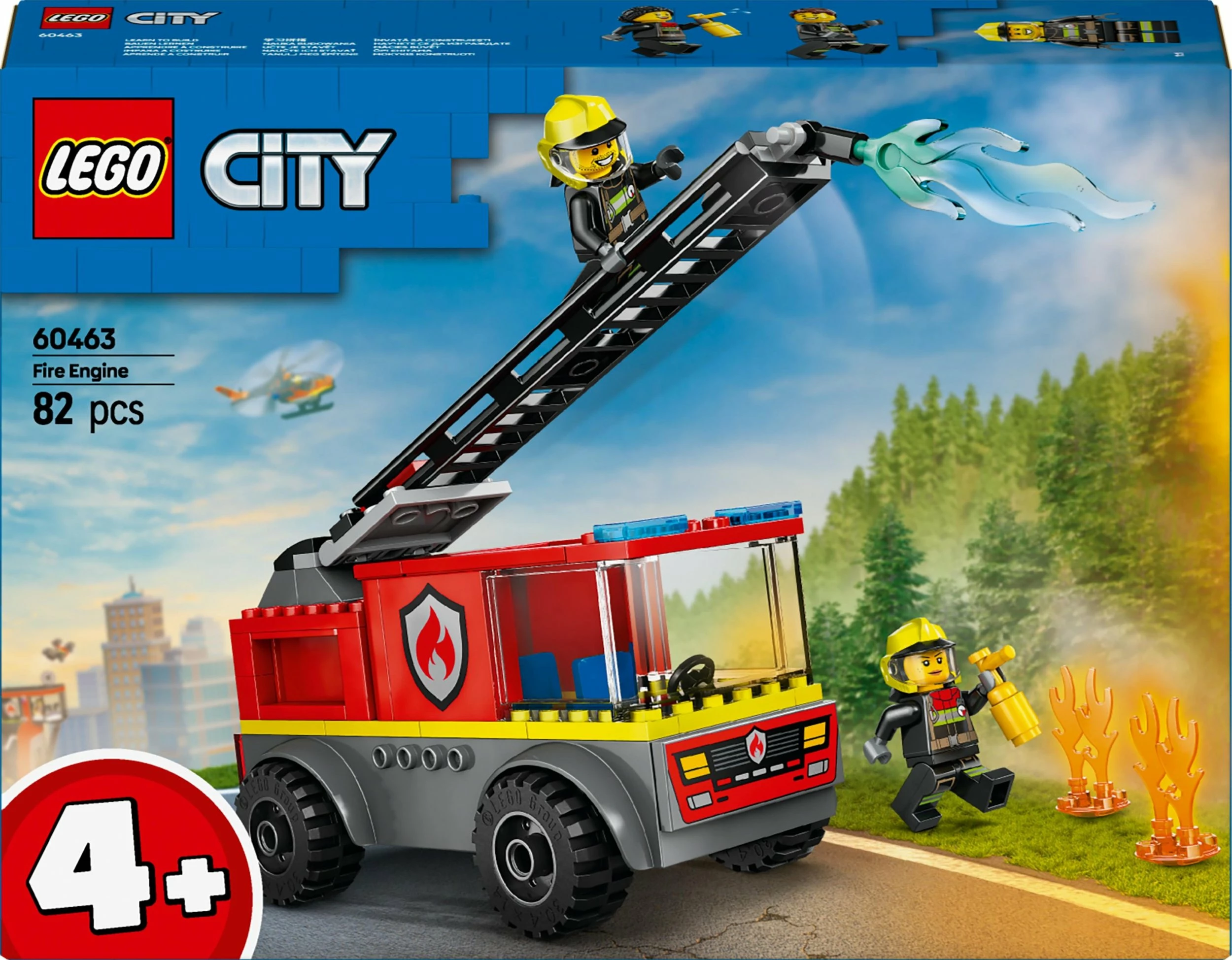 Set LEGO City Fire Truck with Ladder 60463, 82 copë, e kuqe