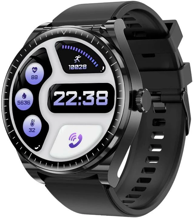 Smartwatch BlitzWolf BW-HW1 me kufje TWS, 1.53", 300mAh, i zi, set