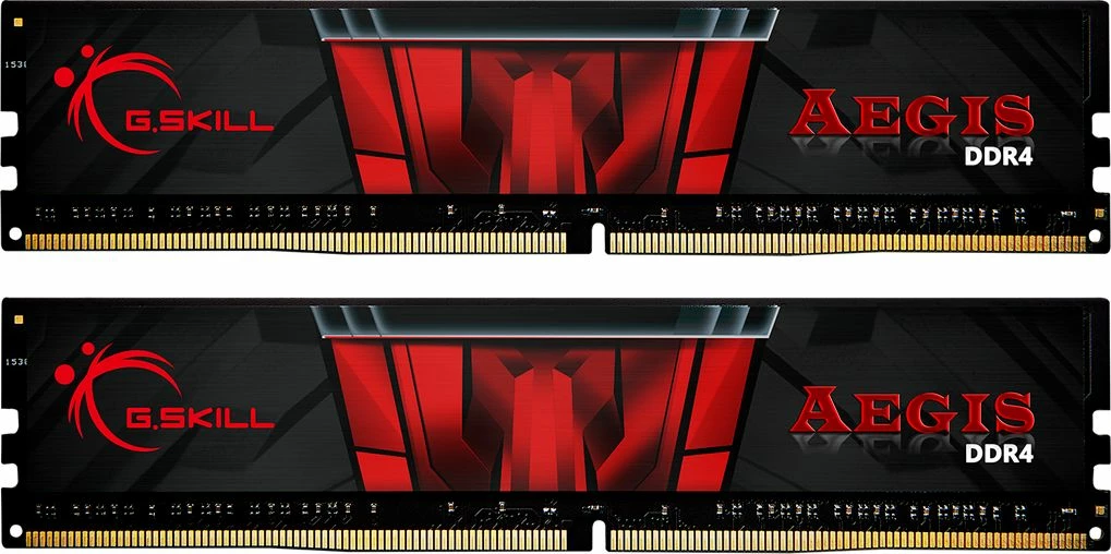 RAM Memorje G.Skill Aegis F4-2400C17D-16GIS 16GB (2x8GB) DDR4 2400MHz CL17, zezë/kuqe, set