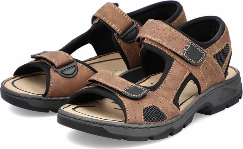 Sandale Rieker për meshkuj, të kafta