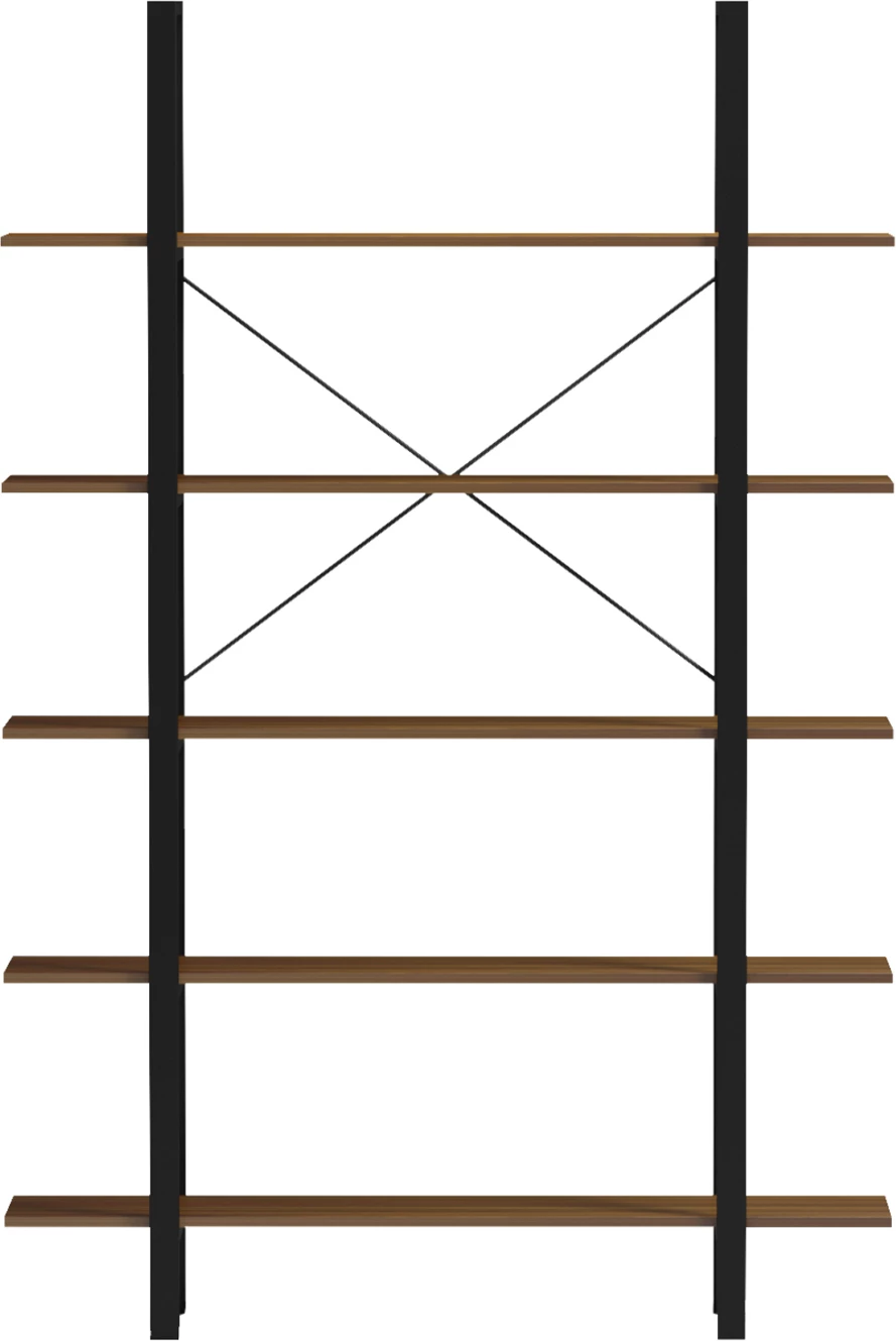 Raft TIMOTE, kornizë metali, melaminë ngjyrë arre, FH18375.03, 120x28x180cm