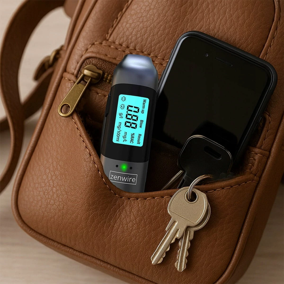 Alkotest Zenwire MR702, sensor gjysmëpërçues, USB-C, bateri e integrume, pa grykë, i zi
